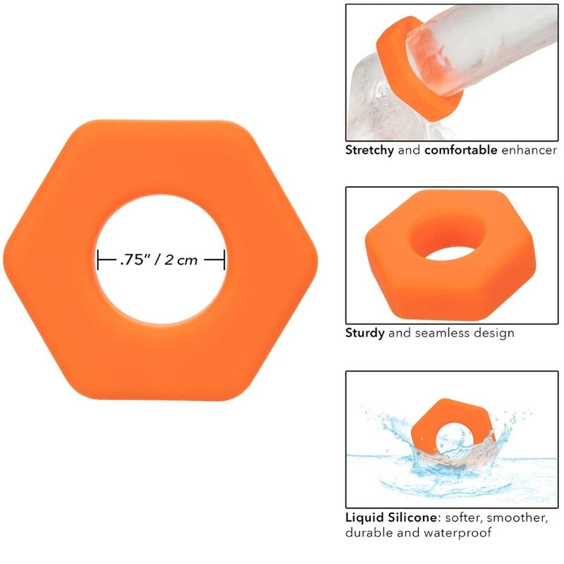 CALEXOTICS - ALPHA PROLONG SEXAGON RING ORANGE - My naughty haven #