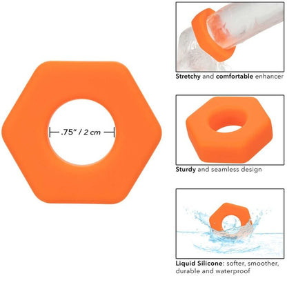 CALEXOTICS - ALPHA PROLONG SEXAGON RING ORANGE - My naughty haven #