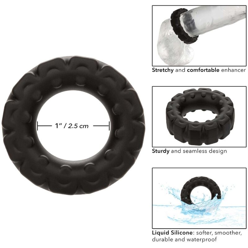 CALEXOTICS - ALPHA PROLONG TREAD RING BLACK - My naughty haven #
