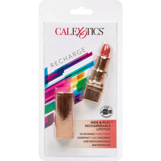 CALEXOTICS - BALA RECHARGEABLE LIPSTICK HIDE & PLAY RED - My naughty haven #