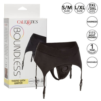 CALEXOTICS - BOUNDLESS THONG WITH GARTER L/XL - My naughty haven #