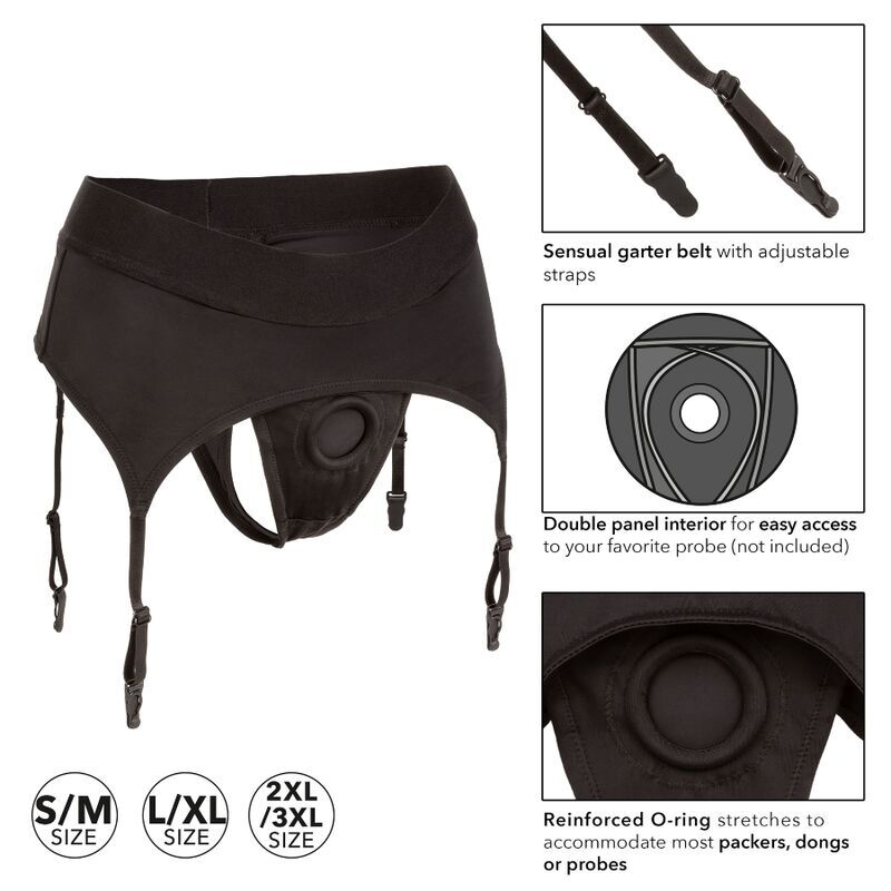 CALEXOTICS - BOUNDLESS THONG WITH GARTER L/XL - My naughty haven #