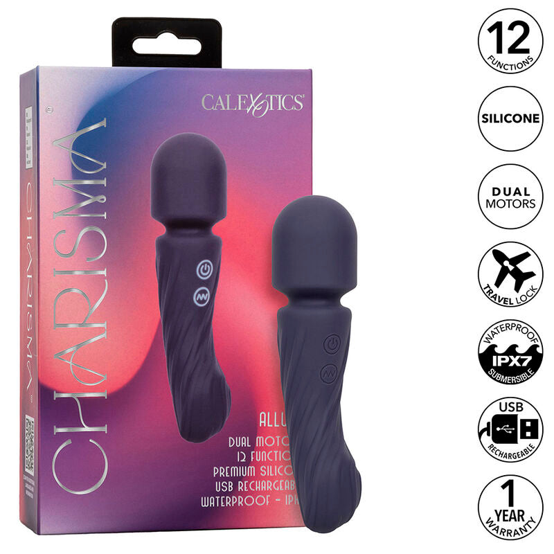 CALEXOTICS - CHARISMA ALLURE MASSAGER DUAL MOTORS 12 FUNCTIONS 17.25 CM X 4.5 CM PURPLE - My naughty haven #