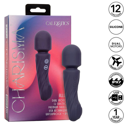 CALEXOTICS - CHARISMA ALLURE MASSAGER DUAL MOTORS 12 FUNCTIONS 17.25 CM X 4.5 CM PURPLE - My naughty haven #
