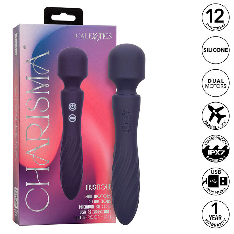 CALEXOTICS - CHARISMA MYSTIQUE MASSAGER DUAL MOTORS 12 FUNCTIONS 20,5 CM X 4.5 CM PURPLE - My naughty haven #