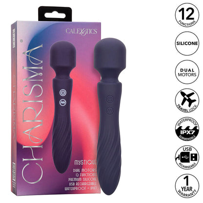 CALEXOTICS - CHARISMA MYSTIQUE MASSAGER DUAL MOTORS 12 FUNCTIONS 20,5 CM X 4.5 CM PURPLE - My naughty haven #
