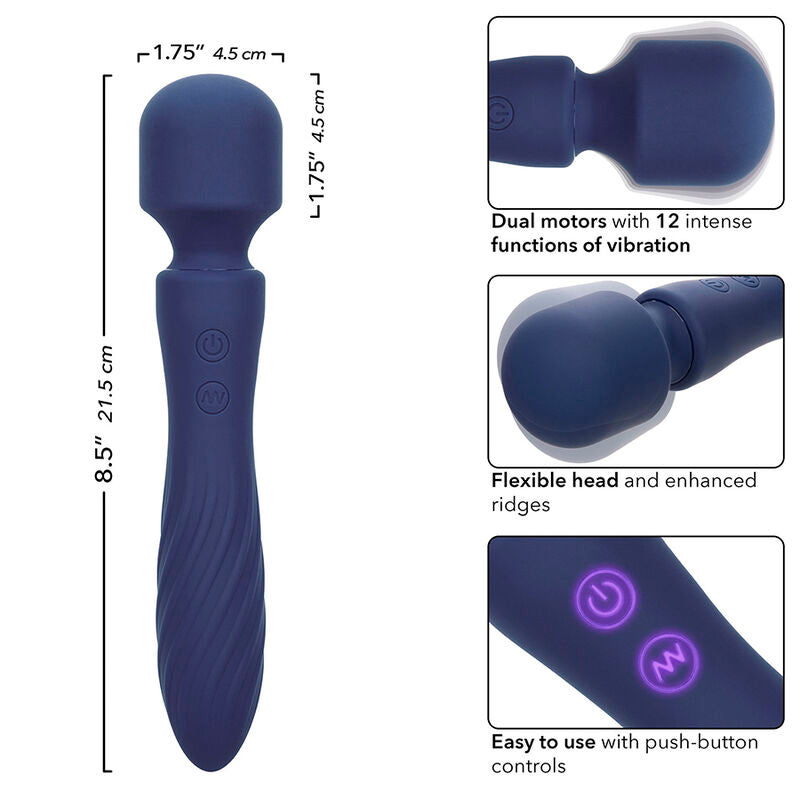 CALEXOTICS - CHARISMA MYSTIQUE MASSAGER DUAL MOTORS 12 FUNCTIONS 20,5 CM X 4.5 CM PURPLE - My naughty haven #