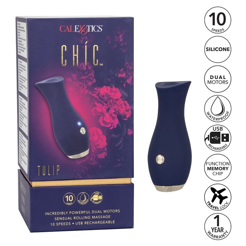 CALEXOTICS - CHIC TULIP MASAJEADOR - AZUL - My naughty haven #