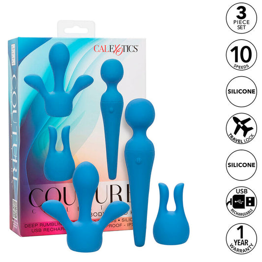 CALEXOTICS - COUTURE KIT VIBRATOR WAND 10 VIBRATIONS BLUE - My naughty haven #