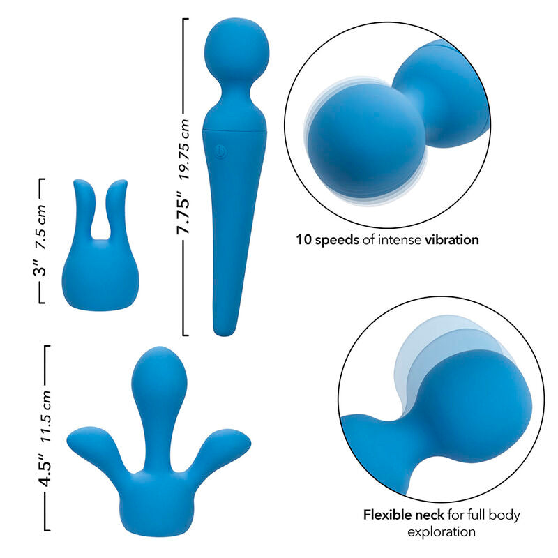 CALEXOTICS - COUTURE KIT VIBRATOR WAND 10 VIBRATIONS BLUE - My naughty haven #