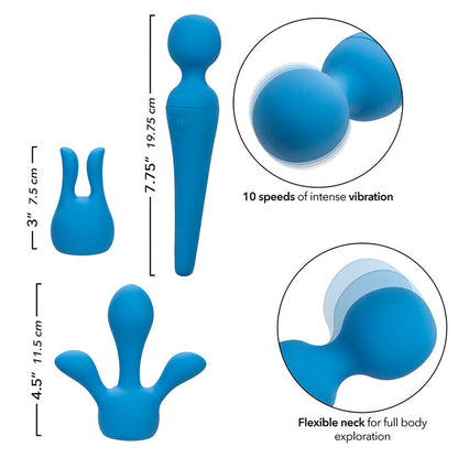 CALEXOTICS - COUTURE KIT VIBRATOR WAND 10 VIBRATIONS BLUE - My naughty haven #