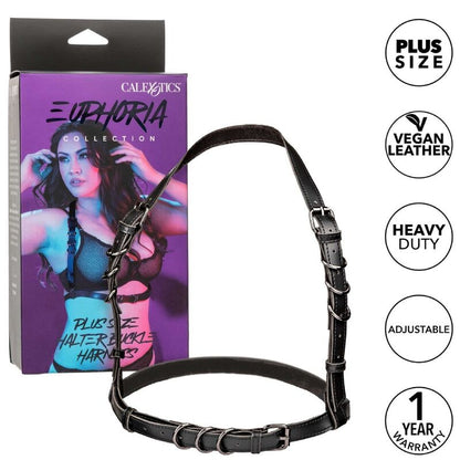 CALEXOTICS - EUPHORIA PLUS SIZE HALTER BUCKLE HARNESS BLACK - My naughty haven #