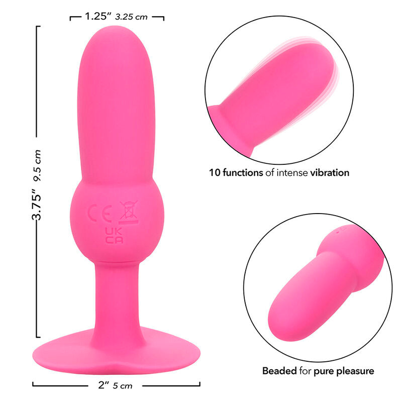 CALEXOTICS - FIRST TIME ANAL PLUG BEADED PROBE 10 VIBRATIONS PINK - My naughty haven #