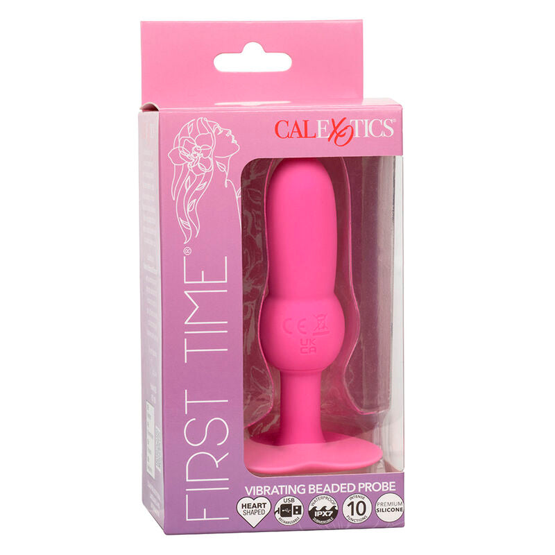 CALEXOTICS - FIRST TIME ANAL PLUG BEADED PROBE 10 VIBRATIONS PINK - My naughty haven #