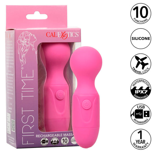 CALEXOTICS - FIRST TIME RECHARGEABLE MASSAGER 10 VIBRATIONS PINK - My naughty haven #