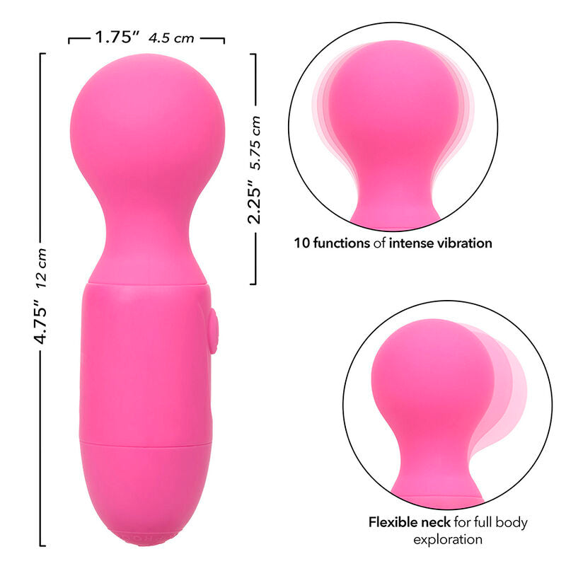 CALEXOTICS - FIRST TIME RECHARGEABLE MASSAGER 10 VIBRATIONS PINK - My naughty haven #