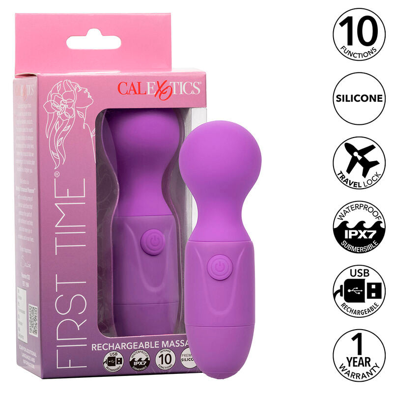 CALEXOTICS - FIRST TIME RECHARGEABLE MASSAGER 10 VIBRATIONS PURPLE - My naughty haven #