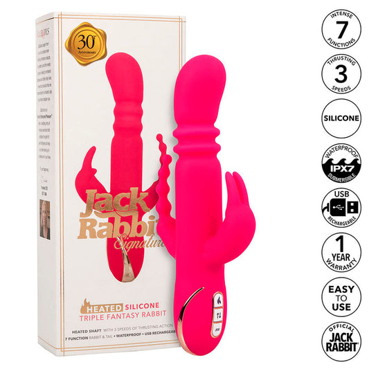 CALEXOTICS - JACK FANTASY TRIPLE HEATED VIBRATOR RABBIT PINK - My naughty haven #