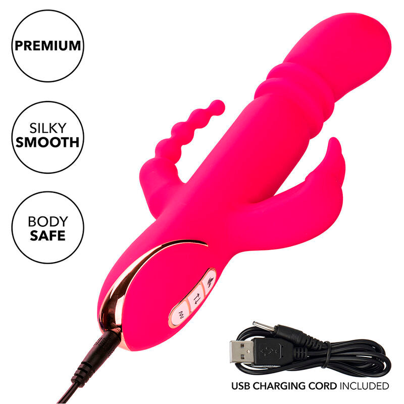 CALEXOTICS - JACK FANTASY TRIPLE HEATED VIBRATOR RABBIT PINK - My naughty haven #