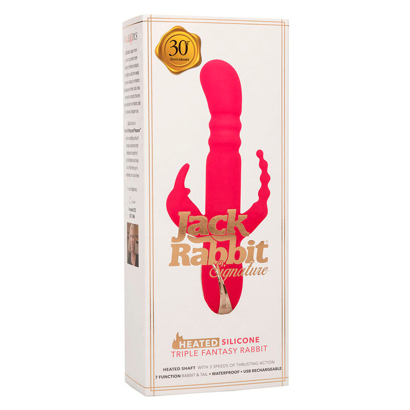 CALEXOTICS - JACK FANTASY TRIPLE HEATED VIBRATOR RABBIT PINK - My naughty haven #