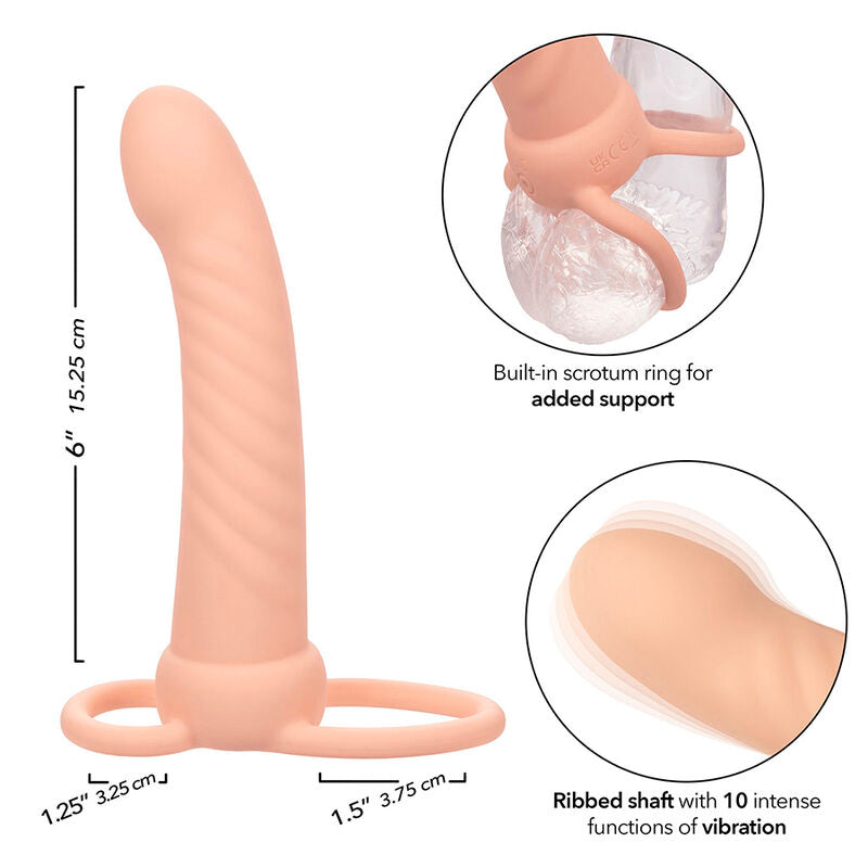CALEXOTICS - MAXX RIBBED DUAL PENETRATOR 10 VIBRATIONS FLESH - My naughty haven #