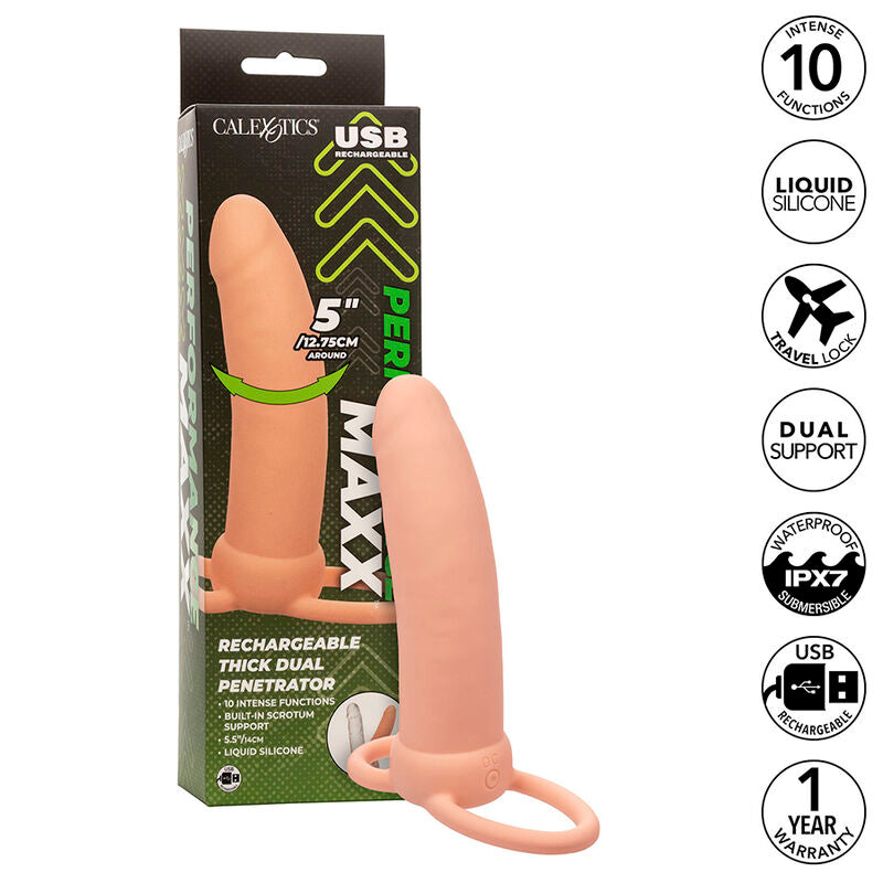 CALEXOTICS - MAXX THICK DUAL PENETRATOR 10 VIBRATIONS FLESH - My naughty haven #