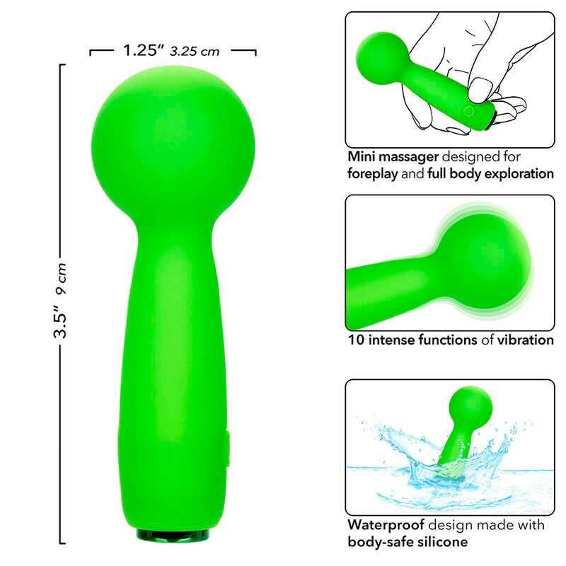 CALEXOTICS - NEON VIBES THE BUBBLY VIBE MINI MASSAGER 10 VIBRATIONS GREEN - My naughty haven #