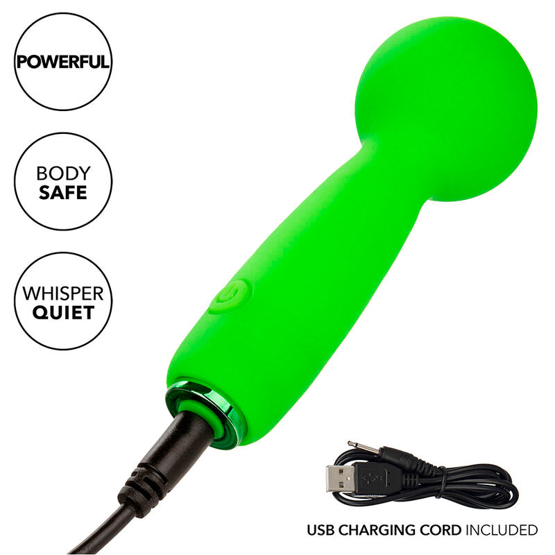 CALEXOTICS - NEON VIBES THE BUBBLY VIBE MINI MASSAGER 10 VIBRATIONS GREEN - My naughty haven #