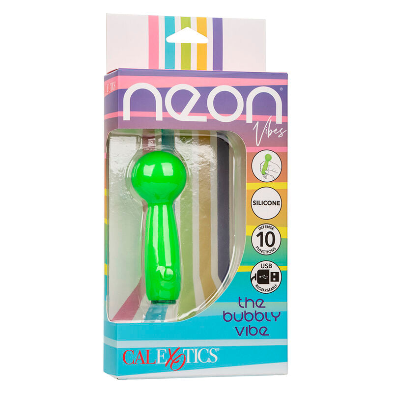 CALEXOTICS - NEON VIBES THE BUBBLY VIBE MINI MASSAGER 10 VIBRATIONS GREEN - My naughty haven #