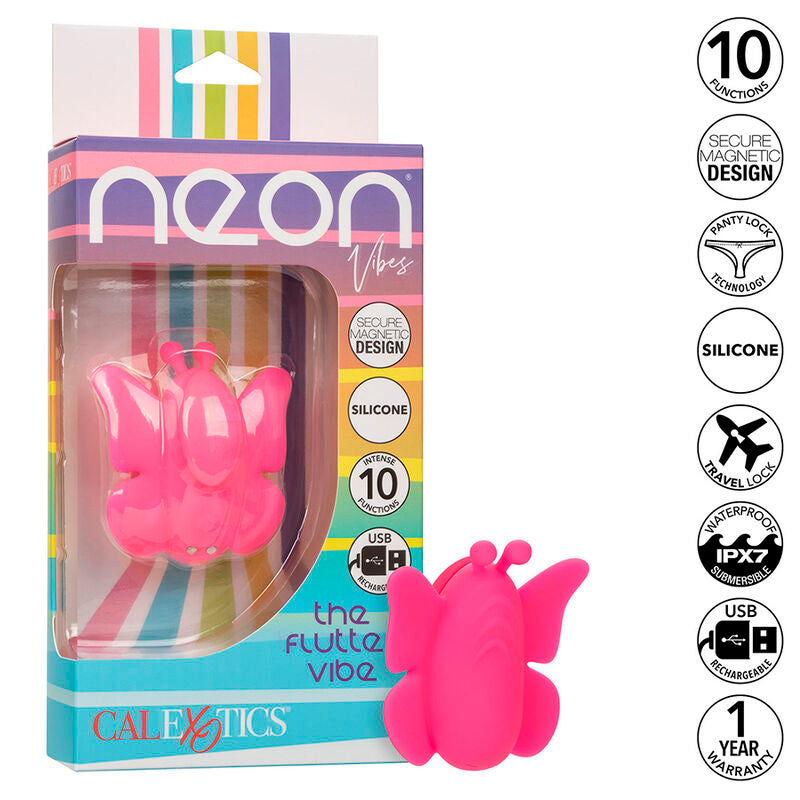 CALEXOTICS - NEON VIBES THE FLUTTER VIBE STIMULATOR 10 VIBRATIONS PINK - My naughty haven #