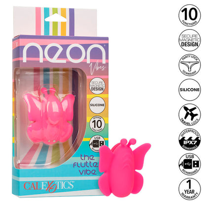 CALEXOTICS - NEON VIBES THE FLUTTER VIBE STIMULATOR 10 VIBRATIONS PINK - My naughty haven #