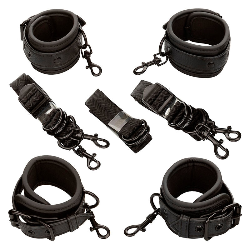 CALEXOTICS - NOCTURNAL BED RESTRAINTS LEATHER ADJUSTABLE BLACK - My naughty haven #