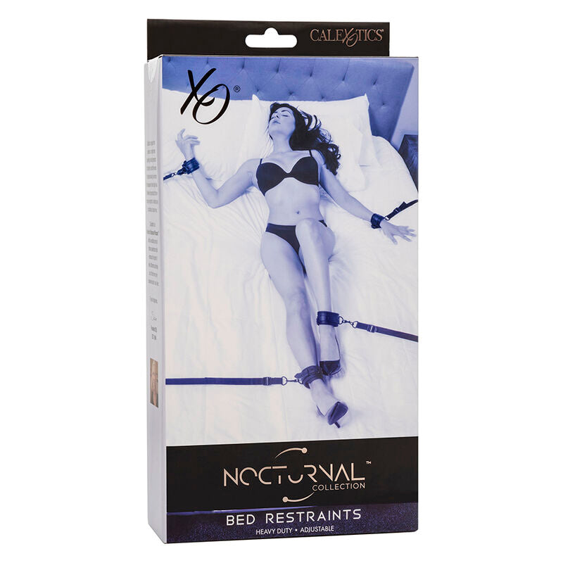 CALEXOTICS - NOCTURNAL BED RESTRAINTS LEATHER ADJUSTABLE BLACK - My naughty haven #