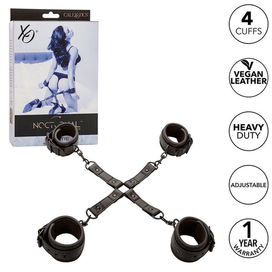 CALEXOTICS - NOCTURNAL HOG TIE CONNECTOR CUERO AJUSTABLE BLACK - My naughty haven #