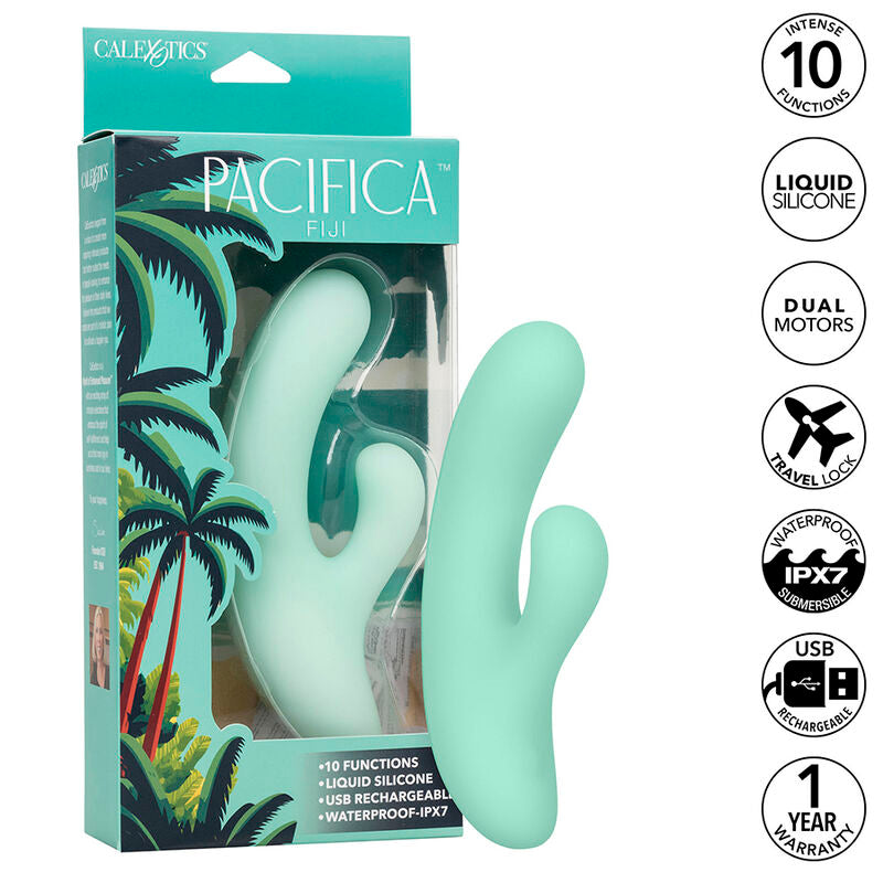 CALEXOTICS - PACIFICA FIJI VIBRATOR & ESTIMULATOR G SPOT 10 VIBRATIONS AQUA - My naughty haven #