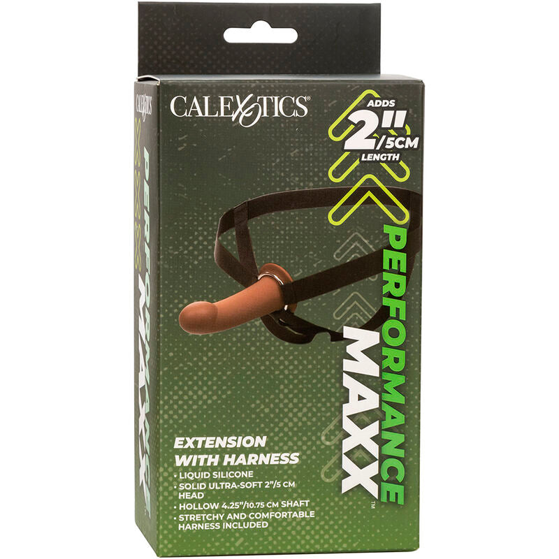 CALEXOTICS - PERFORMANCE MAXX EXTENSION WITH HARNESS BROWN SKIN - My naughty haven #