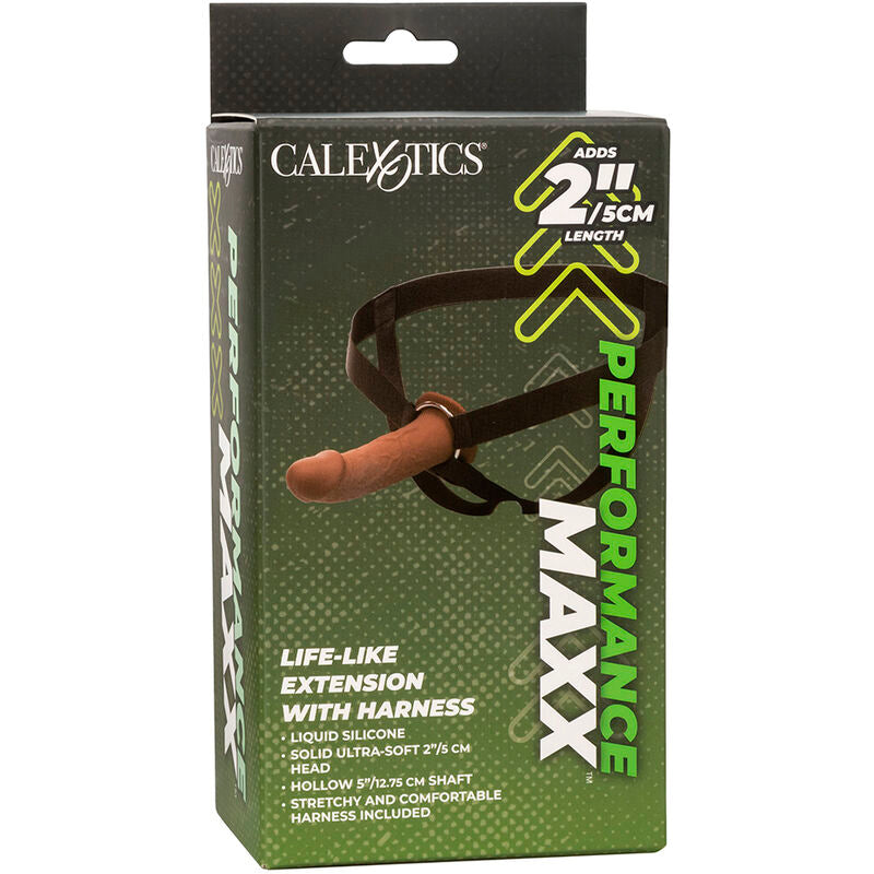 CALEXOTICS - PERFORMANCE MAXX LIFE-LIKE EXTENSION WITH HARNESS BROWN SKIN - My naughty haven #