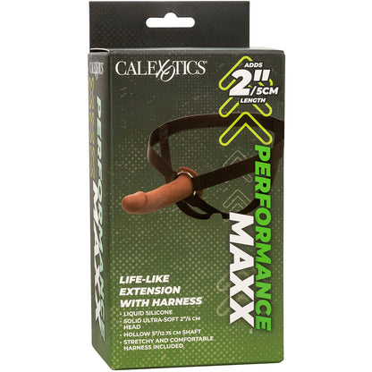CALEXOTICS - PERFORMANCE MAXX LIFE-LIKE EXTENSION WITH HARNESS BROWN SKIN - My naughty haven #