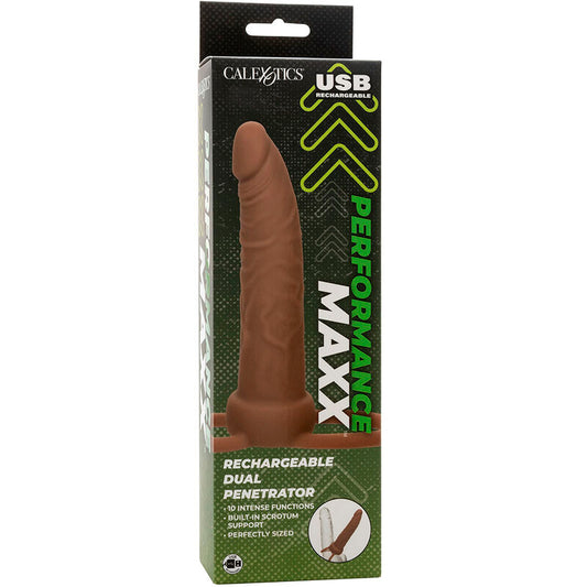 CALEXOTICS - PERFORMANCE MAXX RECHARGABLE DUAL PENETRATOR BROWN SKIN - My naughty haven #