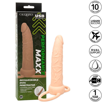CALEXOTICS - PERFORMANCE MAXX RECHARGABLE DUAL PENETRATOR LIGHT SKIN - My naughty haven #