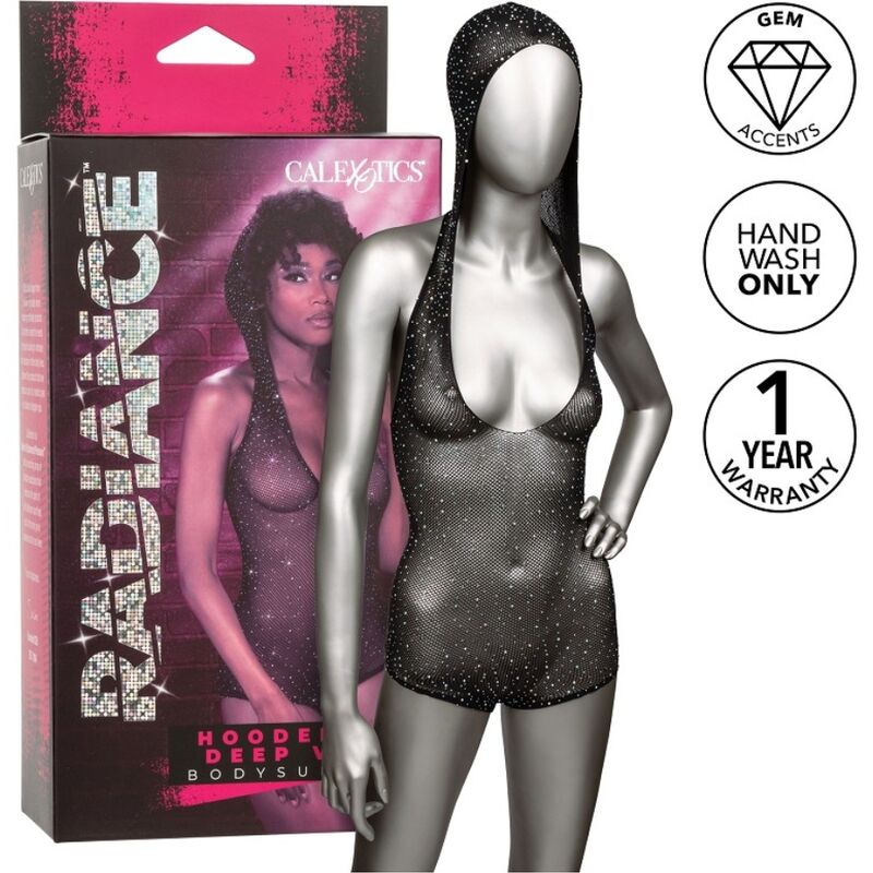 CALEXOTICS - RADIANCE HOODED DEEP V BODYSUIT - My naughty haven #