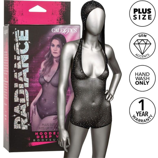 CALEXOTICS - RADIANCE HOODED DEEP V BODYSUIT PLUS SIZE - My naughty haven #