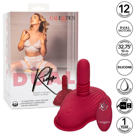 CALEXOTICS - RIDER MASSAGER DOUBLE MOTOR REMOTE CONTROL RED - My naughty haven #