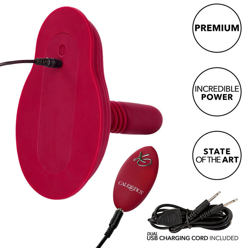 CALEXOTICS - RIDER MASSAGER DOUBLE MOTOR REMOTE CONTROL RED - My naughty haven #