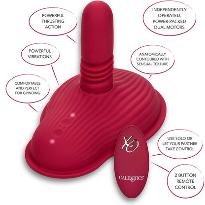 CALEXOTICS - RIDER MASSAGER DOUBLE MOTOR REMOTE CONTROL RED - My naughty haven #