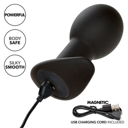 CALEXOTICS - ROCK BOTTOM ANAL PLUG 10 VIBRATIONS SILICONE BLACK - My naughty haven #