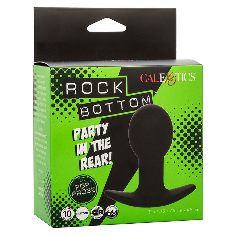 CALEXOTICS - ROCK BOTTOM ANAL PLUG 10 VIBRATIONS SILICONE BLACK - My naughty haven #