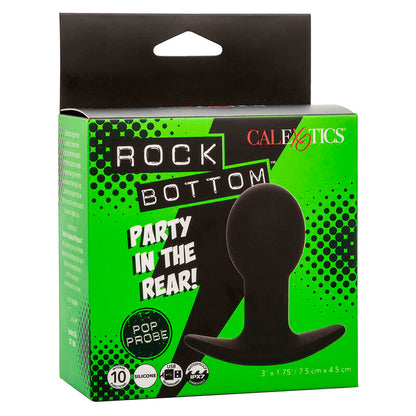 CALEXOTICS - ROCK BOTTOM ANAL PLUG 10 VIBRATIONS SILICONE BLACK - My naughty haven #