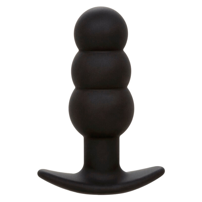 CALEXOTICS - ROCK BOTTOM BEADED ANAL PLUG 10 VIBRATIONS SILICONE BLACK - My naughty haven #
