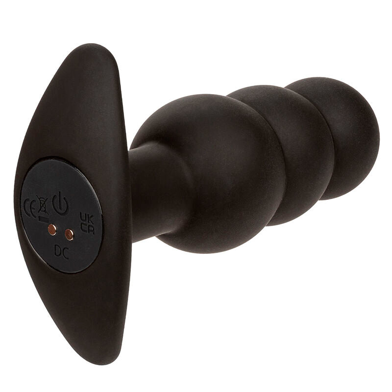 CALEXOTICS - ROCK BOTTOM BEADED ANAL PLUG 10 VIBRATIONS SILICONE BLACK - My naughty haven #